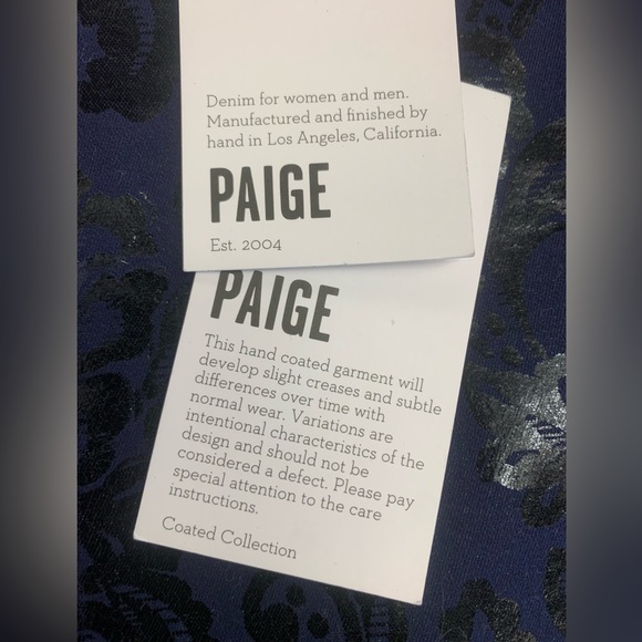 NWT: PAIGE VERDUGO SKINNY
BLUE & BLK FLORAL PRINT (26:fits like 25) - Picture 7 of 7